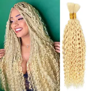 Braiding Hair 100g  Deep Curly Wave 2 Bundles Bulk Human Hair for Braiding Brazilian Virgin Deep Braiding Hair for Boho Braids Wet and Wavy Human Braiding Hair