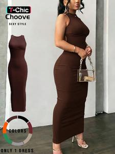 women's plain criss cross backless split bodycon dress, elegant casual round neck tank dress, women's summer clothes for party daily wear, formal clothing, sleeveless womenswear
