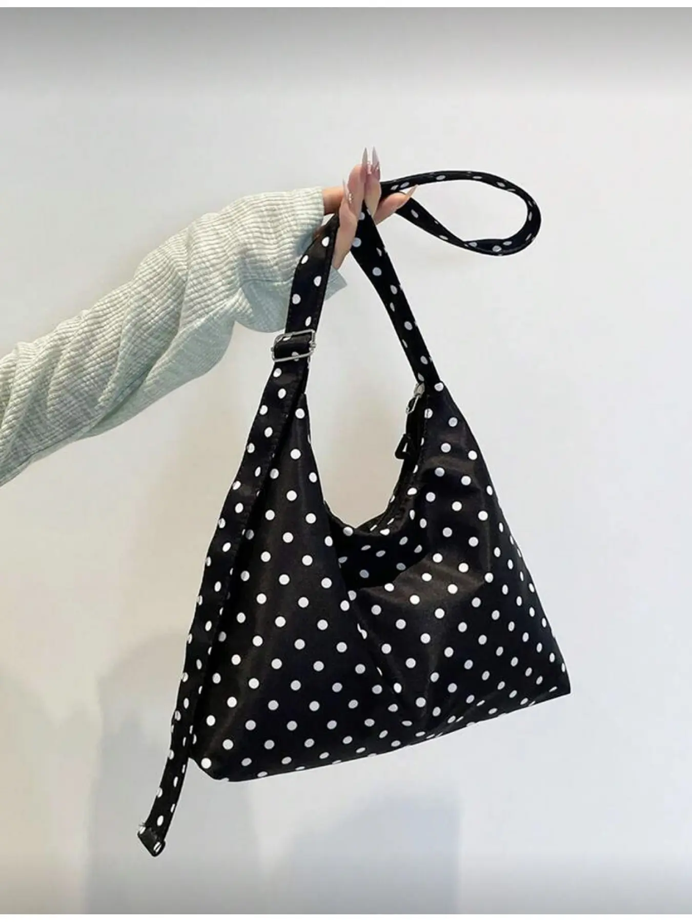 Women's Polka Dot Canvas Travel Backpack Summer New Open Top Lightweight Large Capacity Casual Crossbody Bag with Adjustable Straps Backpacks Women