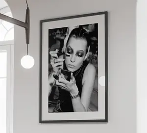 Kate Moss Poster, Black and White, Fashion Print, Makeup Wall Art, Kate Mos Print, Lash Room Decor, Vintage