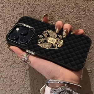 Russian National Emblem Phone Case Color electrosilvering For iphone 17 16 11 14 15 12 Pro 11 Plus 13 Pro MAX Samsung Galaxy S25 S24 S23 A56 A55 A54 Drop case