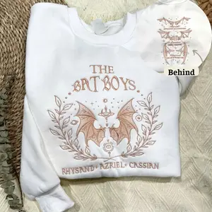 The Bat Boys Embroidered Sweatshirt, Acotar Merch Shirt, The Night Court Sweatshirt, A Court of Thorns and Roses Rhysand Cassian Azriel 6