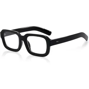 Retro Square Glasses for Women Men Thick Rectangle Blue Light Glasses Chunky Eyeglasses 90s Style