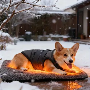 Self-heating Warm Cat Pad - Super Soft Skid-proof Pet Bed, Four Seasons Universal Indoor and Outdoor Use, Suitable for Stray Cats House Cats, Machine Washable, Ideal for Senior Pets, Fleece Polyester Material, Durable Pet Furniture, Design for Easy Cleani