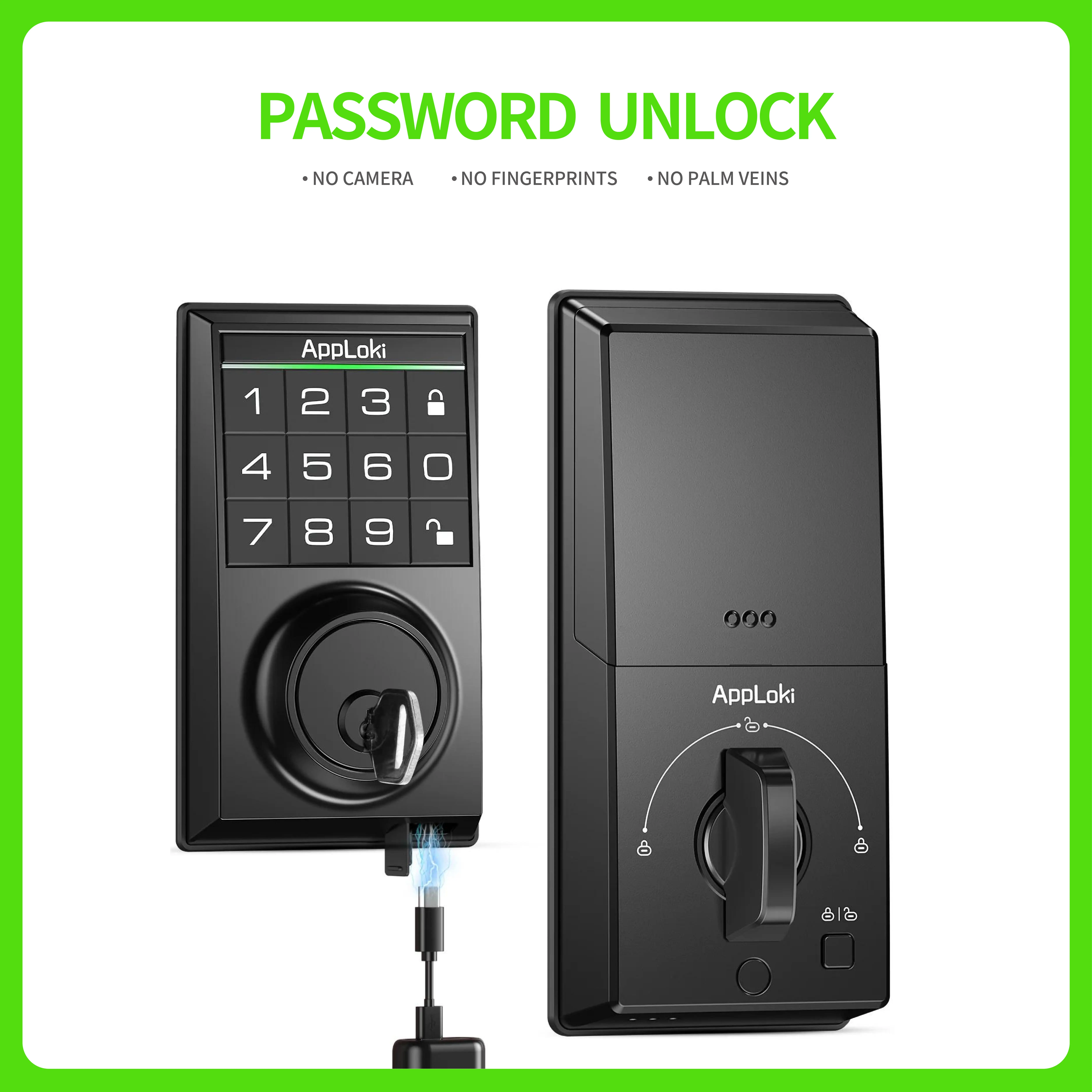 Keyless Door Lock（Legacy+Free 4 AA Batteries）