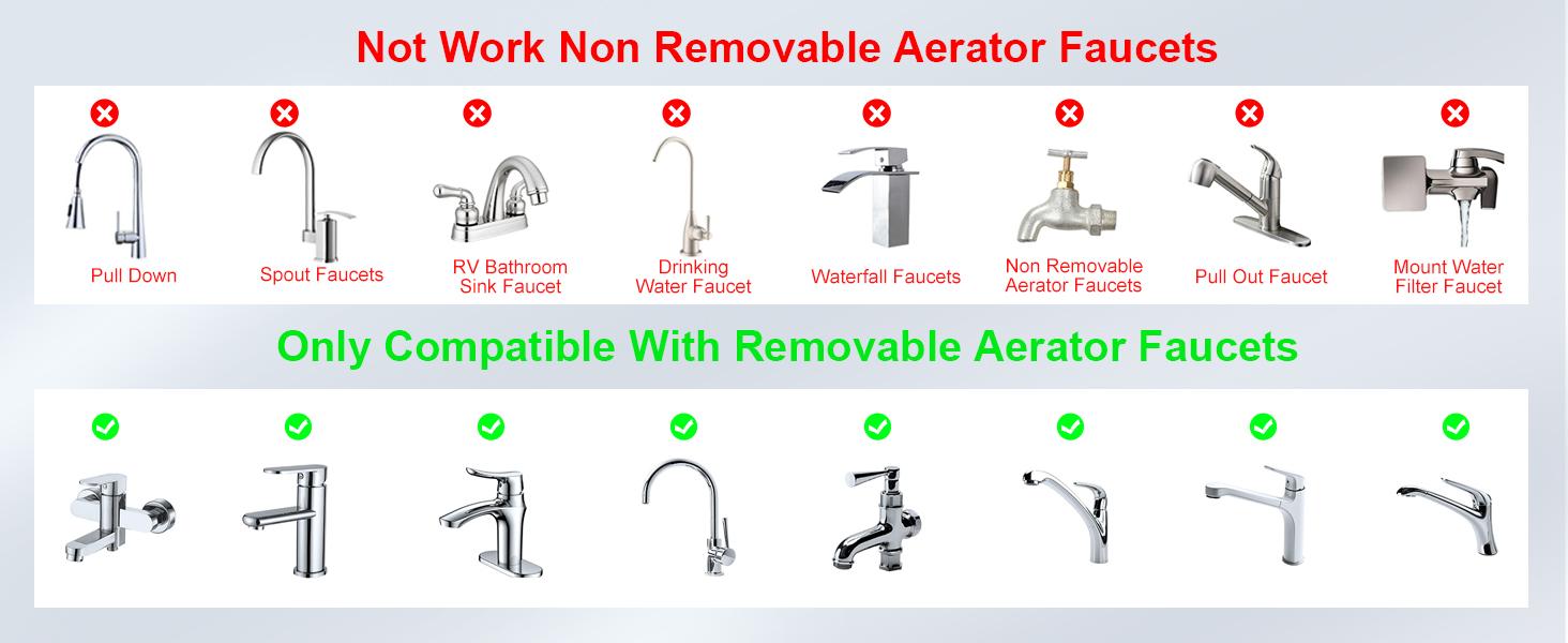 UFO Series 3-Mode Kitchen Faucet Extender & Aerator, Anti-Splash Wide Spray Sink Sprayer Attachment, 360° Swivel Faucet Head Replacement for Kitchen Sink (55/64 Inch Female Thread)