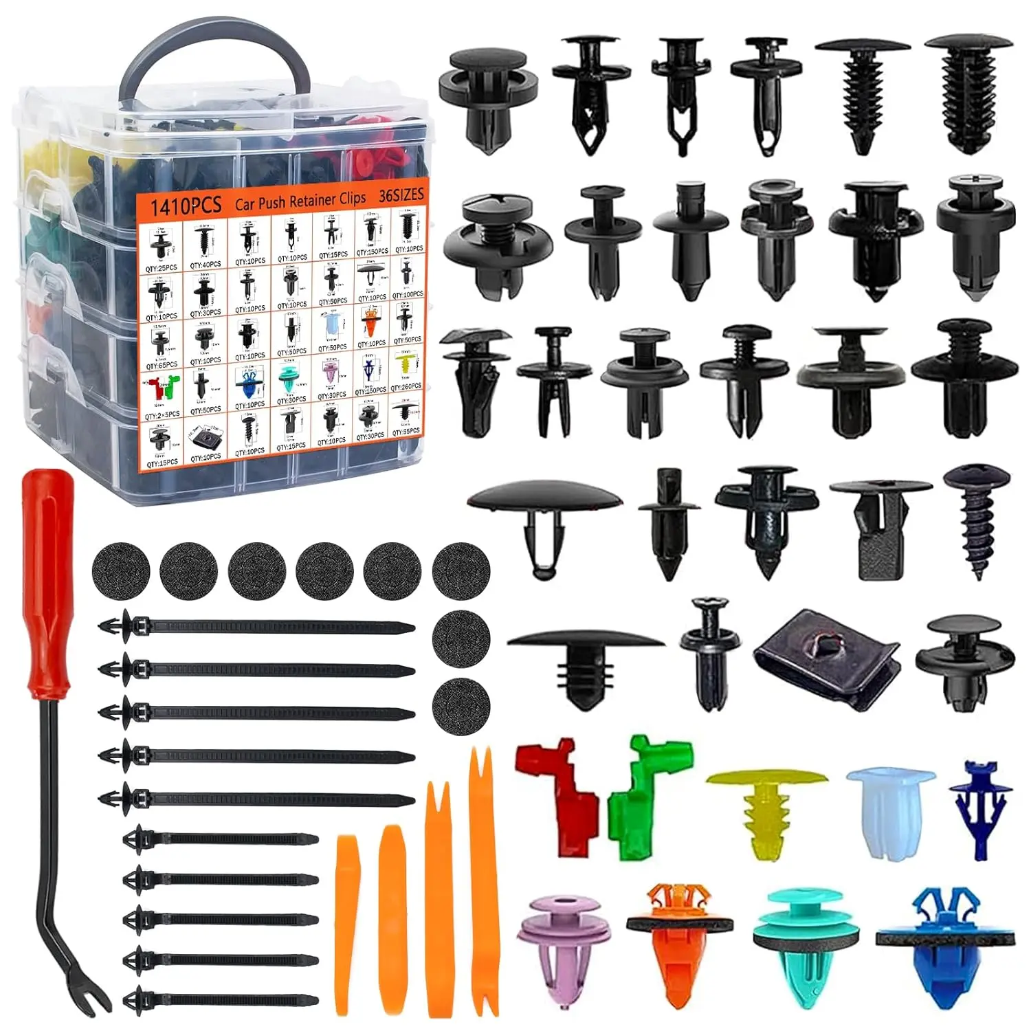 1725 Pcs Bumper Clips Car Retainer Clips & Auto Fasteners Assortment Plastic Push Rivets Fender Clips - 35 Most Popular Sizes Door Trim Panel Clip Set for Toyota GM Ford Honda Chevy