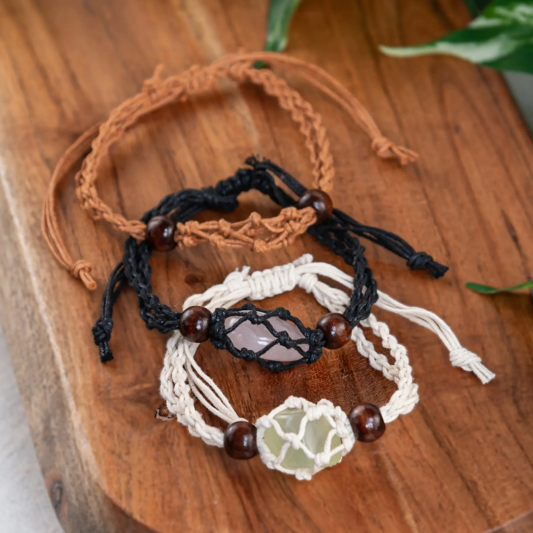 Down to Earth Adjustable Crystal Holder Bracelet