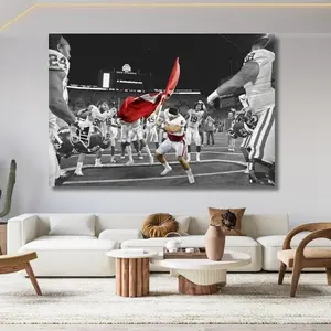 Baker Mayfield "Flag Plant" Oklahoma Sooners Unframed Poster - Iconic College Football Victory Wall Art - Sooners Fan Man Cave Decor - Baker MVP Artwork