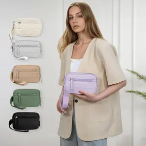 Classic 3 Zipper Wristlet Pouch for Women Quilted Clutch with Credit Card Case for Shopping