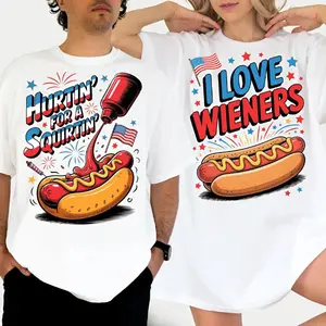 Americas Couple T-Shirt, Funny Matching 4th Of July Tee, Matching Patriotic Couple Outfits USA Freedom Shirt, Funny Independence Day Tee