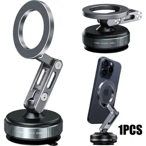 Magsafe Car Mount Holder, Magnetic Phone Stand with Strong Suction Cup, Adjustable Extendable Dashboard and Windshield Bracket, iPhone 17-12 Pro Max