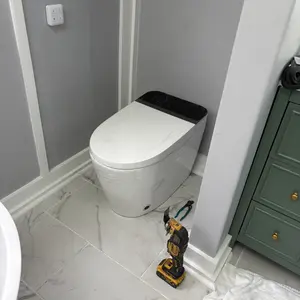 Smart Toilet With Heated Seat & Auto Flushing, Slow Close, Night Light, Remote Control, Water-Saving Siphon Dual Flush, Emergency Flush, Smart Toilet Without Bidet