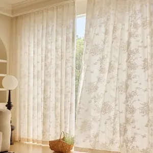 French Rococo Lace Embroidered Sheer Curtain, Vintage High-End Drapes for Bedroom Balcony Living Room, Luxury Home Decor, Window Curtain