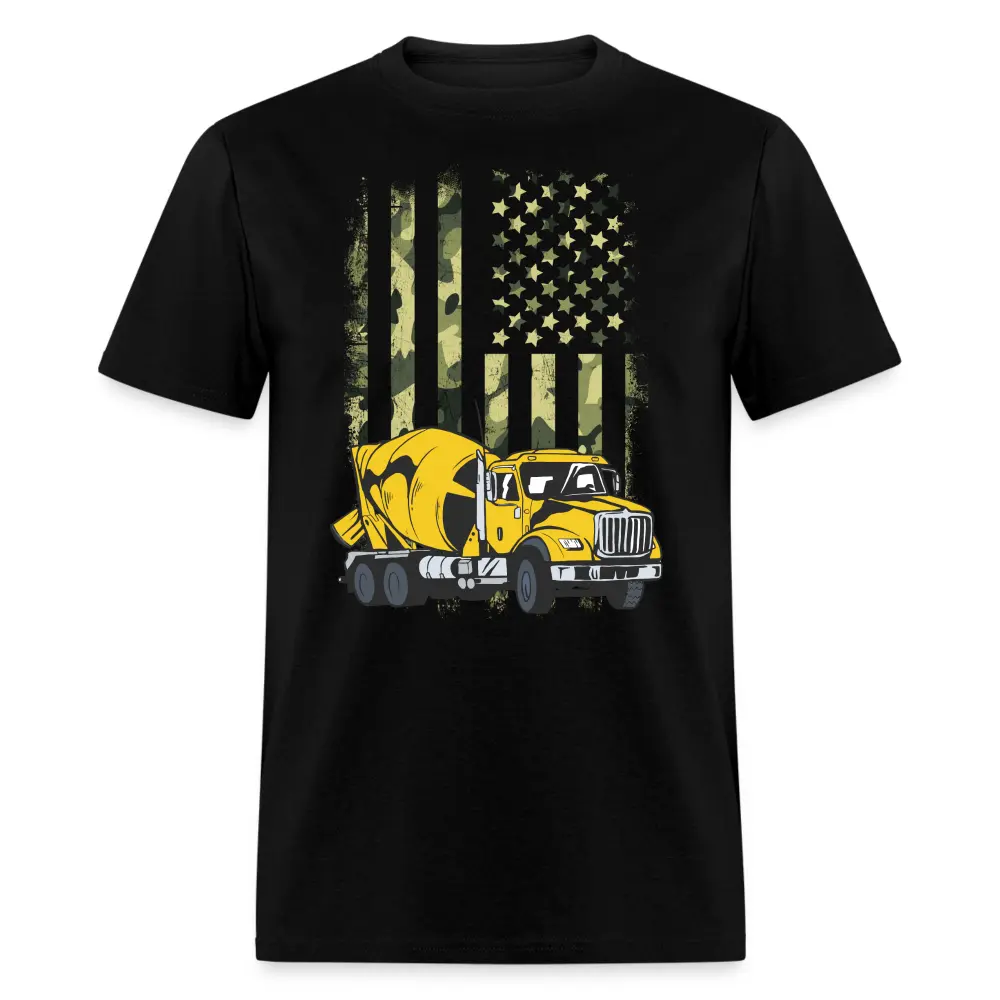 Cement Truck Driver Concrete Mixer Camouflage American Flag Unisex T-Shirt