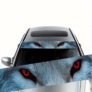 Wolf Pattern Car Sticker, Car Front Windshield Sticker, Waterproof & Anti-scratch Car Decal, Universal Car Exterior Decoration Accessories, Side Decals