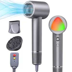 Hair Dryer 160,000 RPM Portable with Ionic 500 M Negative Ions, Fast-Drying, Low Noise, Includes Diffuser & Nozzle, Ideal for Home & Travel