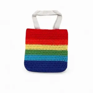 Mini Crochet Pride Tote Bag – Handmade Colorful Rainbow Bag for Pride, Festivals & Everyday Joy