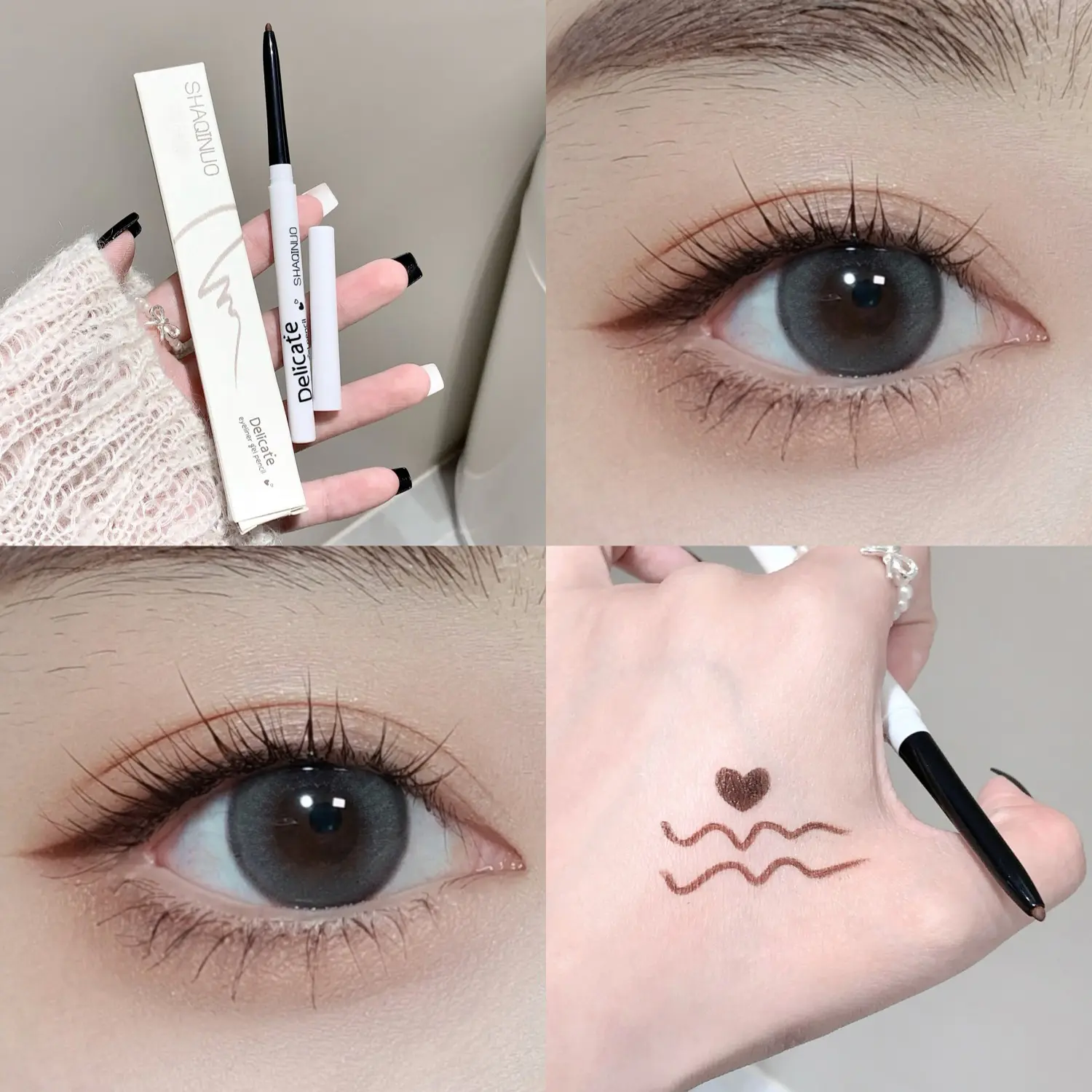 1pc Precise Eyeliner Gel Pen, Ultra-Fine Tip for Inner Eye Line, Smooth Application, No Clumps, Perfect for Christmas Halloween Thanksgiving Gifts, Eye Makeup