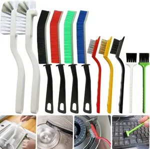 11Pcs Crevice Cleaning Brush Set, Hard Bristle Gap Cleaner Brushes,Ideal for deep Cleaning Gaps, Kitchens, Sinks, bathrooms, Tight Spaces, Corners, Bottles, Cups, teapots