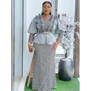 African Lace Dresses For Women Ankara Dashiki Africa Clothing Dubai Turkey Maxi Robes Wedding Birthday Prom Evening Gowns Dress