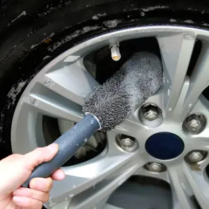 Super Soft Microfiber Car Tire Brush - Scratch Free Wheel Hub Rim Cleaner for Car Detailing, Maintenance Washing