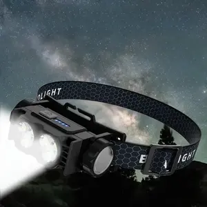 Multifunctional Working Headlamp, 1 Count USB Rechargeable Ultra-light & Portable Headlight with Power Display, Headlamp for Hiking Running Camping Travel Walking