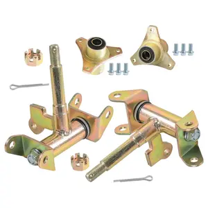 Suisuitong Go Kart Front Steering Knuckle Spindles & Front Wheel Hubs Kit – 3-Stud, Drum Brake – for Karting ATV UTV Drift Trike Golf Cart Quad Buggy Dune Moped Four Wheeler Tricycle 50cc-250cc