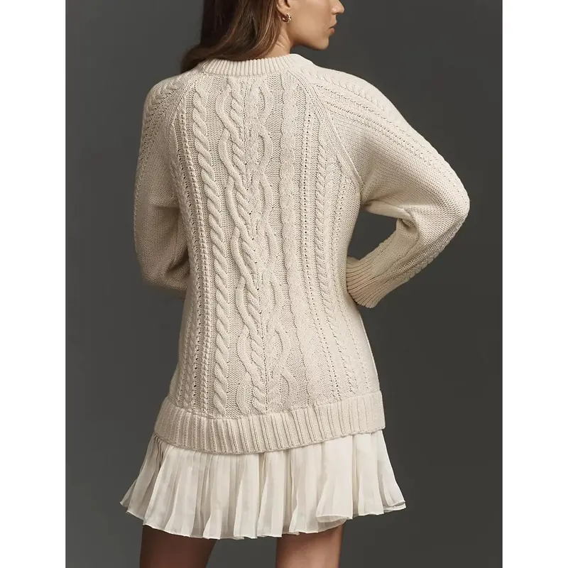 cable knit sweater dress - TikTok Shop