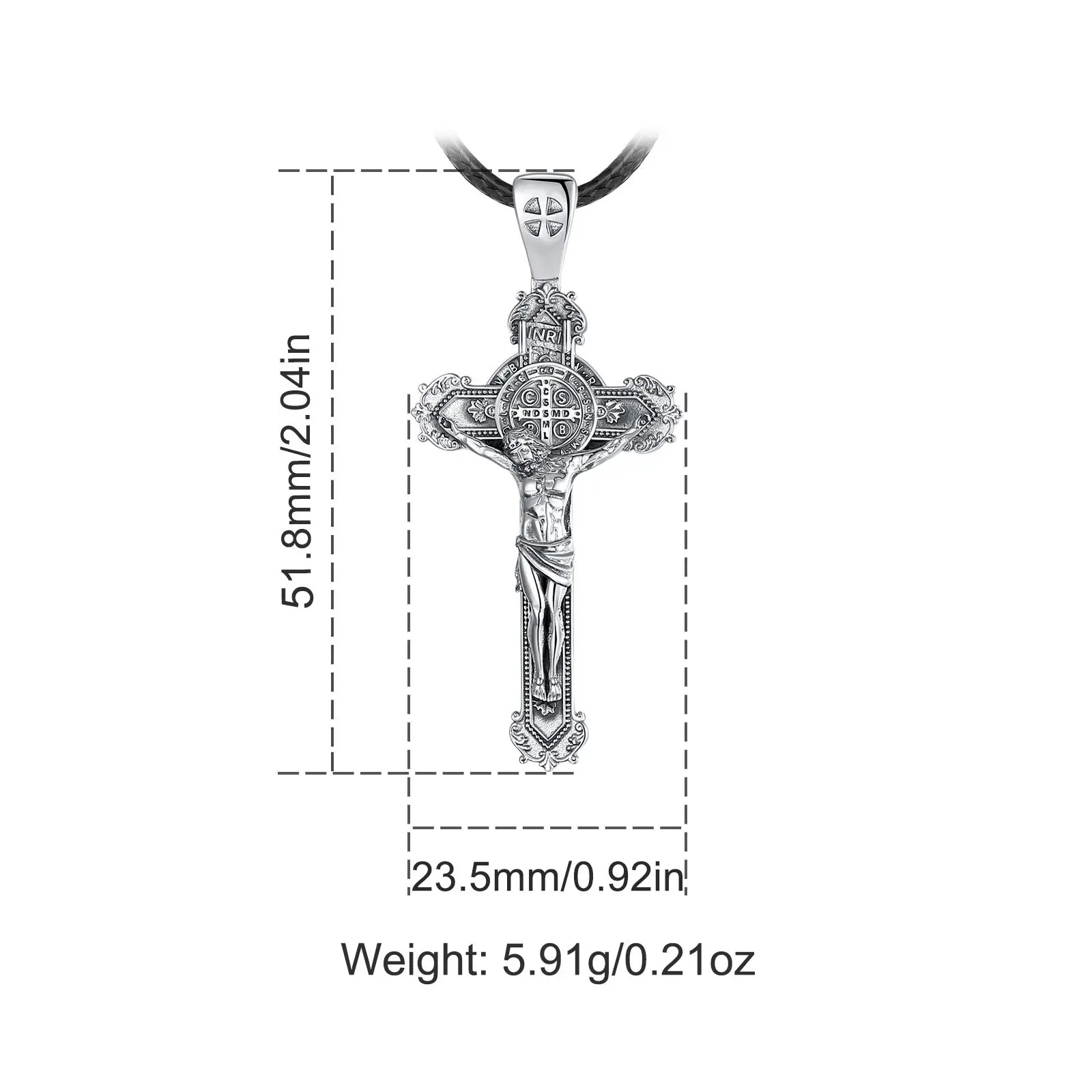 STYLE 8 Silver Benedict Crucifix 