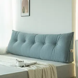 Corduroy Triangular Headboard Pillow Wedge Pillow w/ Side Pocket Removable Cover Bedside Pillows Sofa Pillows