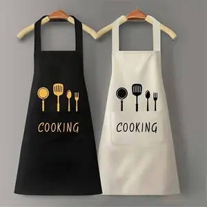 1pc Durable Chef's Apron- Waterproof, Oil-Resistant with Pockets- Unisex Kitchen Wear Stylish Protection for Cooking Enthusiasts