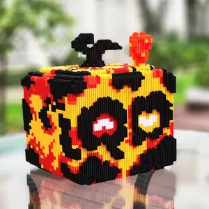 Leopard Blox Fruits Super Blox Fruits Devil Fruit Assembly Model Building Kits - Fruits Building Blocks Series - Small Particle Ornaments for Creative Assembly and Decoration