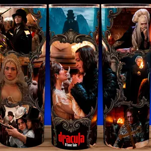 Dracula a Love Tale - Luc Besson - Caleb Jones Cup Mug Tumbler  20oz Stainless Steel with Lid & Straw Classic Horror Drinkware for Monster Fans - Beverage