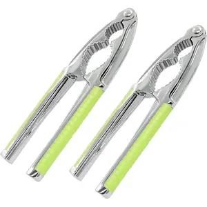 2 count Nut Crackers, Walnut Cracker Seafood Cracker Nutcracker for Nuts Chestnut Opener Shell Cracker Lobster Crab Crackers(Green)