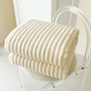 Solid Color Flannel Blanket, Soft Comfortable Throw Blanket, Soft Lightweight Blanket, Air-conditioned Room Blanket, Warm Nap Blanket for Home Office Travel,Christmas Gifts For GF