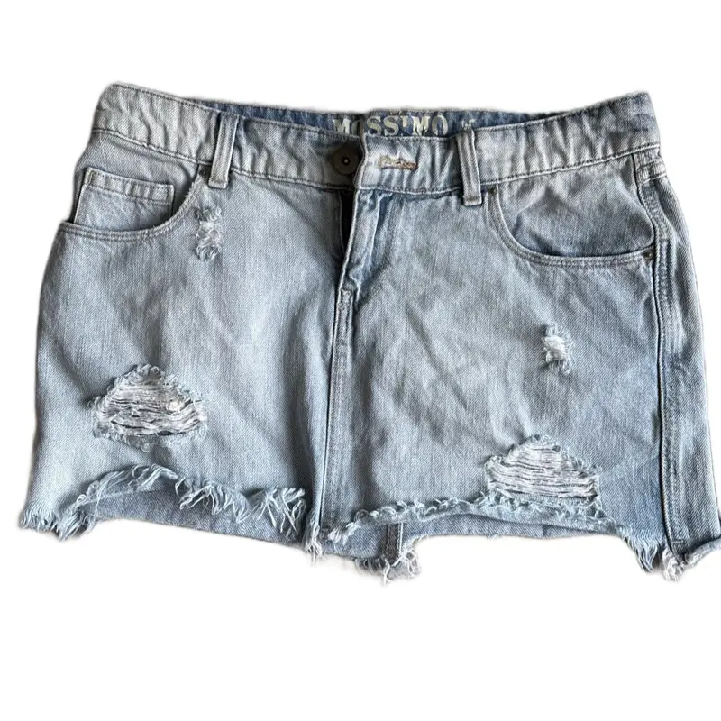 Mossimo Supply Co Distressed Cuffed Blue Denim Womens Size 9 Womenswear