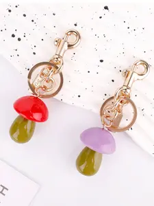 LUVTAG 1Pcs Cute Mushroom Bag Charm Keychain - Luxury Sparkly Rhinestone Purse Pendant, Perfect Gift for Her, Handbag Accessory for Women & Girls