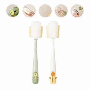 Multipurpose 5-in-1 Cup Washing Tool Long Handle 360 Degree Rotation Baby Bottle Cleaner Brush Convenient Water Bottle Cleaner Bottlewasher