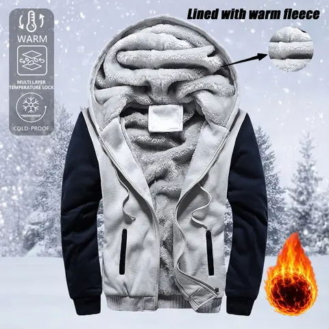 Women's Thickened Fleece-Lined Polyester Hooded Jacket - Long Sleeve, Full Sleeves Athletic Look Warm Winter Athletic Casual Outerwear Top
