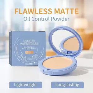 Oil Control Pressed Powder Matte Finish for Oily Skin, 24H Long Lasting Shine Blotting Waterproof Setting Powder, Pores Minimizing Translucent for Summer Touch Up talc-free makeup