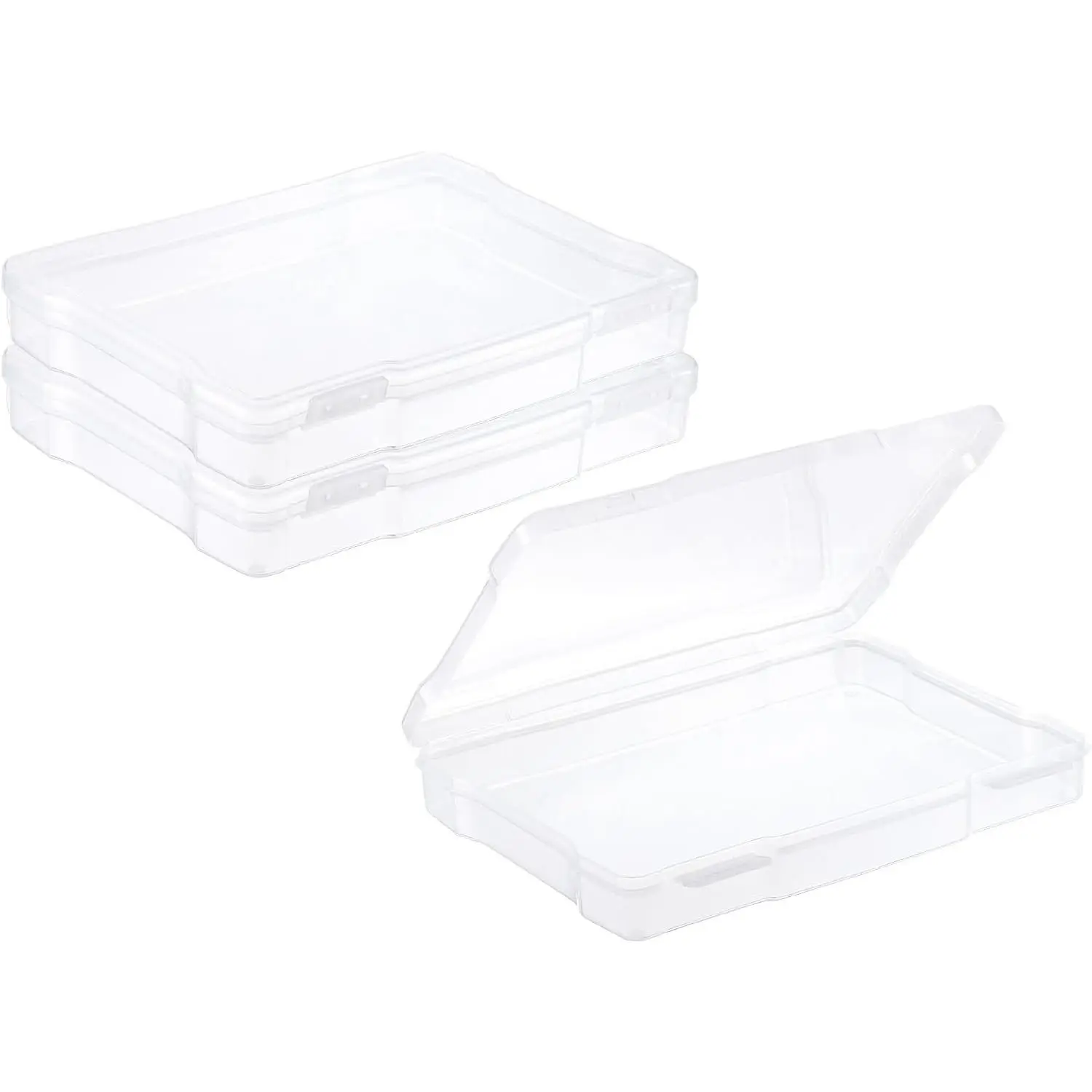 5x7 Photo Storage Box, 2 Pack Photo Boxes Storage Photo Organizer Cases Storage Container Picture Boxes Plastic for 5x7 Pictures Sticker Scrapbook Craft Keeper, Clear
