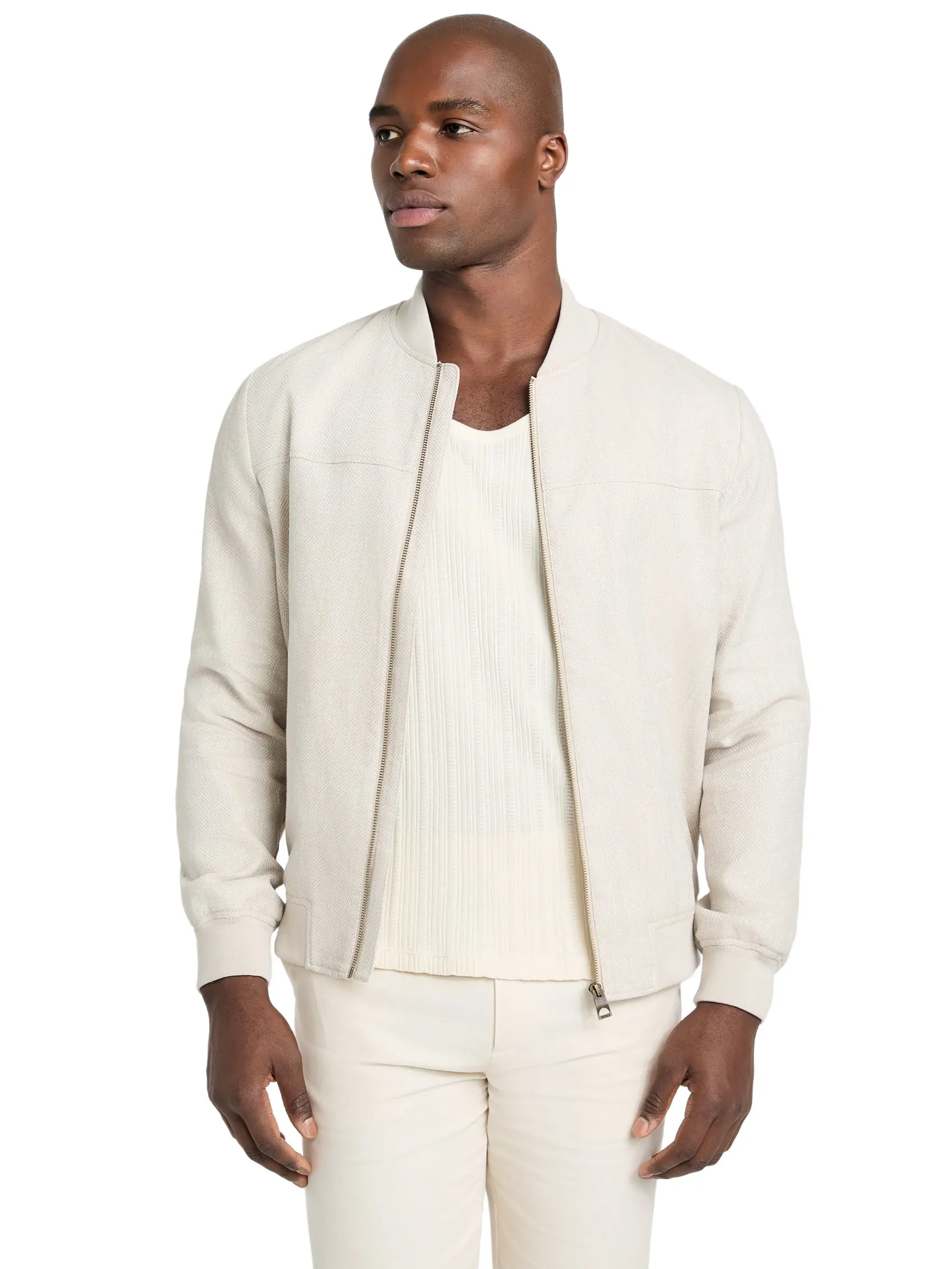 GUESS Male Eco Herringbone Flight Jacket