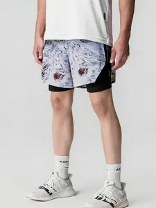 ASRV Men's Summer Outdoor Shorts, American Style Straight-Leg Sports Five-Point Pants, High-Waist Quick-Dry Running & Fitness Pants for Men