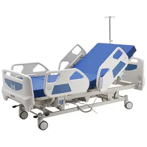 VEVOR Premium 5 Function Full Electric Hospital Bed, ICU Electric Medical Bed with Trendelenburg Reverse Trendelenburg and Central Locking System with 5 Casters for Home Hospital, 550LBS Loading