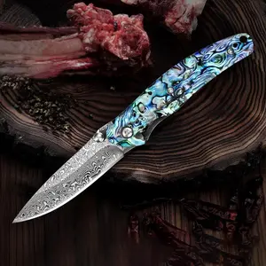 Damascus steel folding Steel knife, steel knife, outdoor fruit knife, handle for knife, fruit knife handle, meat knife, portable knife, super sharp knife, men's knife, portable pocket knife, gift.