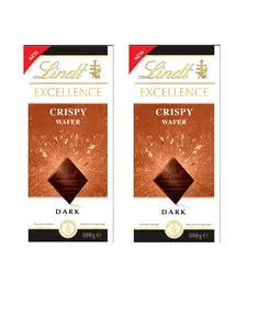 🍫 LINDT EXCELLENCE - 100G - CRISPY WAFER - DARK CHOCOLATE SUPREME PREMIUM NOIR 2 Pack