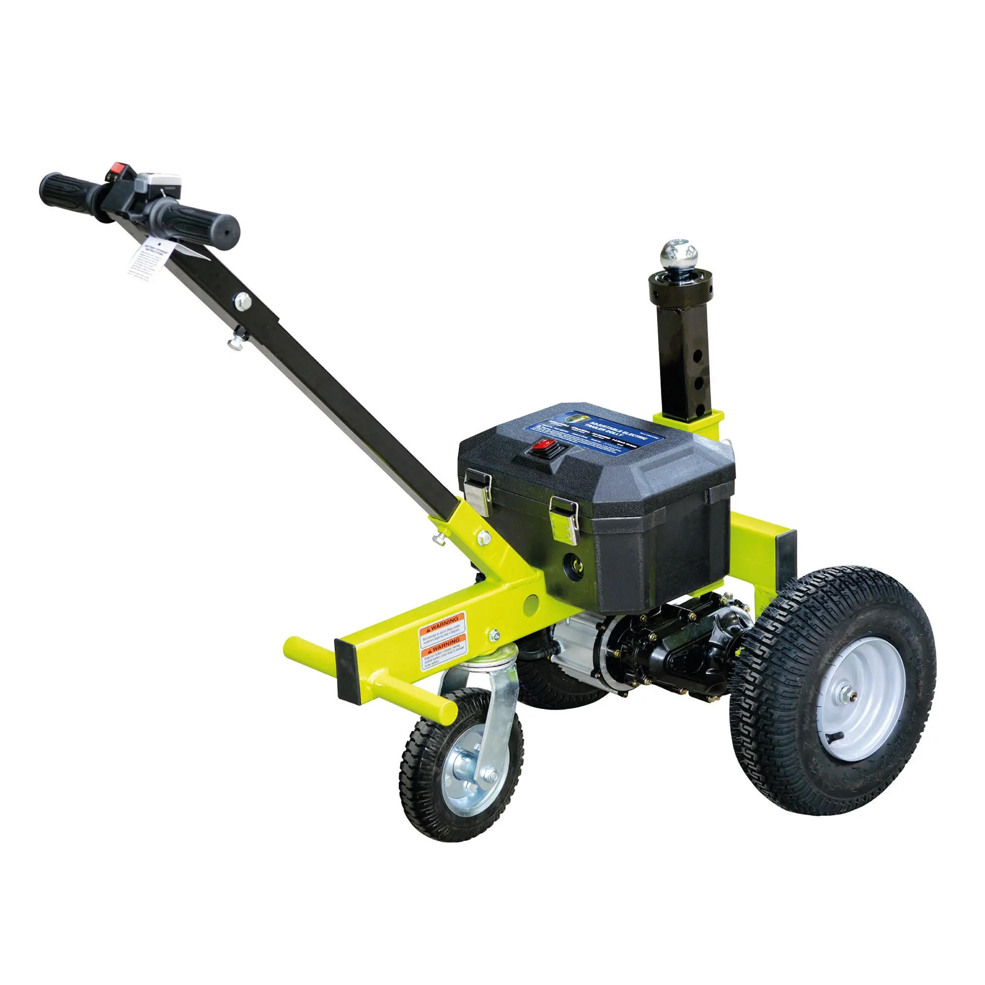Tow Tuff TMD Versatile 3500 Pound Capacity Adjustable Ball Height Heavy Duty Electric Utility Trailer Dolly for Boats and Cargo Trailers, Green