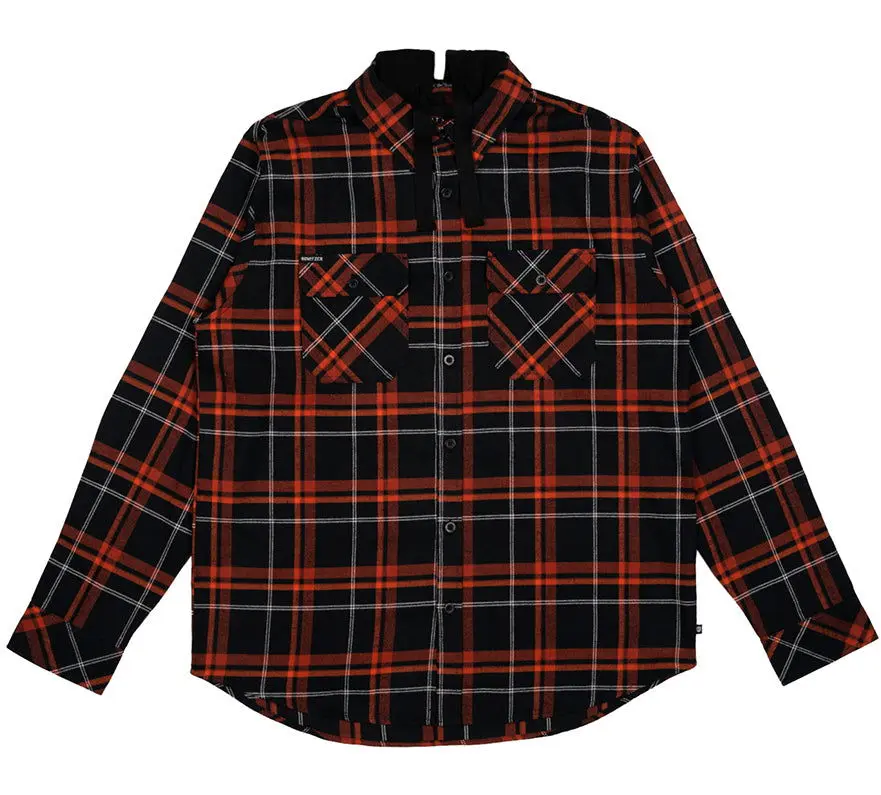 Howitzer Men's Heavyweight Hooded Warfare Plaid Cotton Button-Down Flannel Shirt - Casual, Durable Fabric, Chest Pockets, Checked, Button Front, Drawstring Hood