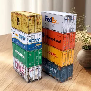Mini Iron Storage Box Miniature Storage Iron Box Creative Decoration Collect Small Item Desktop Mini Container Model Xmas Gifts
